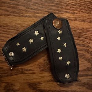 Upcycled Black Veg Leather Sparkle Band